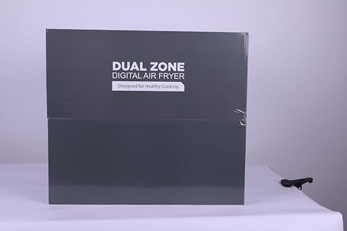 9L Dual Air Fryer with Visual Window, XL Large Capacity, 2 Drawers, 9-In-1 Cooking Presets, Touch Screen, Smart Finish, Timer Function, Dishwasher-Safe, Healthy Oil Free & Low Fat Cooking