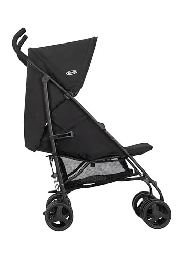 Graco EZLite, ultimate easy-to-use lightweight stroller at only 6.6kg for on-the-go families. Suitable from birth to approx. 3 years (15kg), Midnight fashion, Black