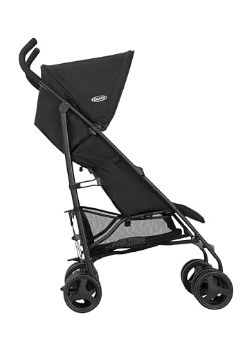 Graco EZLite, ultimate easy-to-use lightweight stroller at only 6.6kg for on-the-go families. Suitable from birth to approx. 3 years (15kg), Midnight fashion, Black