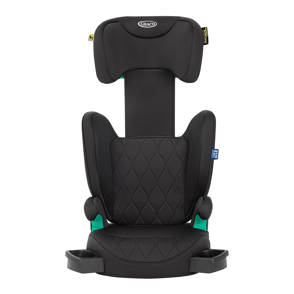 Graco Affix i-Size R129 with ISOFIX Highback Booster car seat with cupholders, Suitable from 100-150cm (approx. 3.5 to 12 years), Midnight fashion